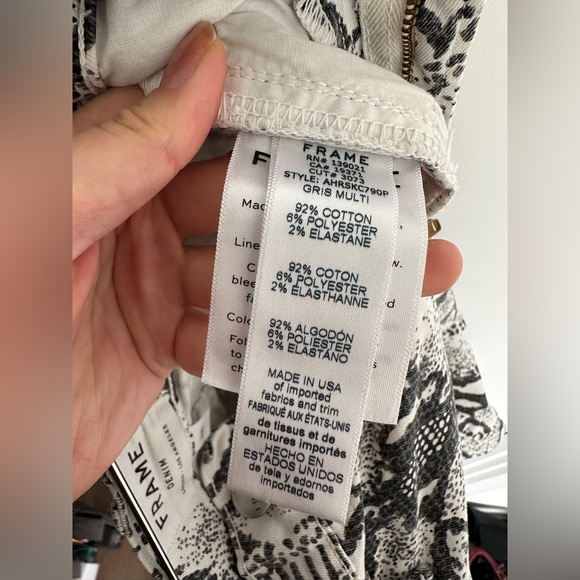 SOLD | Frame Ali High Rise Cigarette Jeans Tonal Python Print - Picture 9 of 11